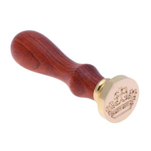 Crown Pattern DIY Retro Sealing Wax Stamp Wood Stamp Customs Insurance Sealing Wax Seal Post with Beech Handle